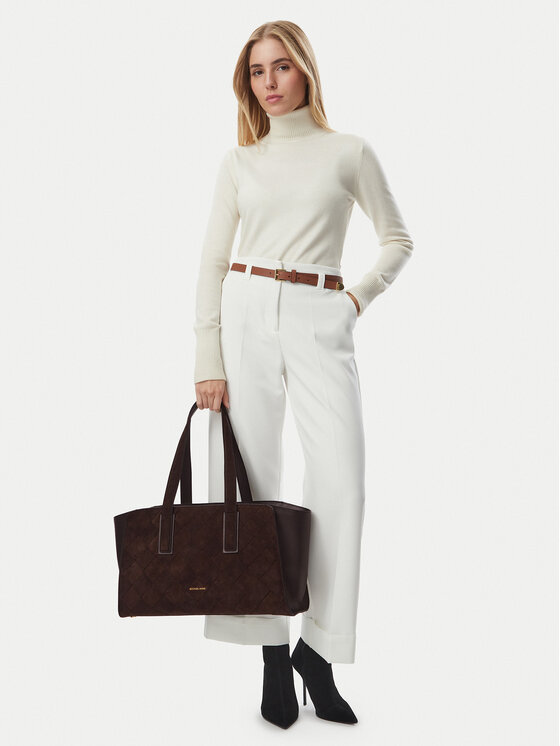 MICHAEL Michael Kors Дамска чанта MICHAEL Michael Kors Hudson 33F6GHDT3X Тъмнокафяв