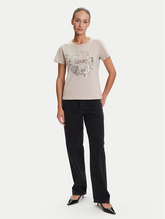 Liu Jo Sport Liu Jo Sport Camiseta TF5162 JS923 Beis Regular Fit
