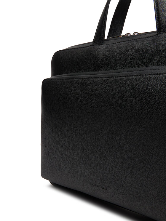 Calvin Klein Torba za prenosnik Calvin Klein Micro Pebble Slim Briefcase 36 LV04D3012G Črna