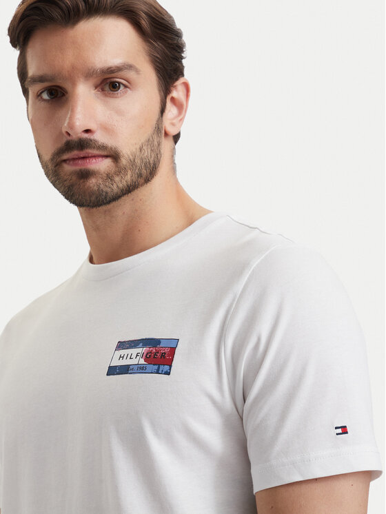 Tommy Hilfiger Tommy Hilfiger Camiseta Brand Love MW0MW44876 Blanco Regular Fit