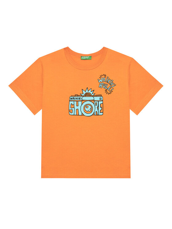 United Colors Of Benetton United Colors Of Benetton T-shirt 3JERG10JQ Narančasta Regular Fit