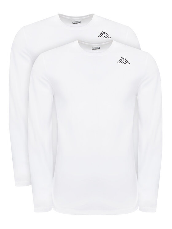 Kappa Kappa Σετ μακρυμάνικες μπλούζες Logo Saro 37216LW Λευκό Regular Fit