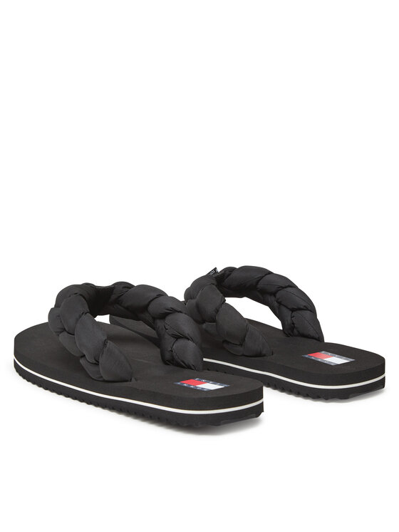 Tommy Jeans Джапанки Tommy Jeans Braided Thong Beach Sandal EN0EN02877 Черен