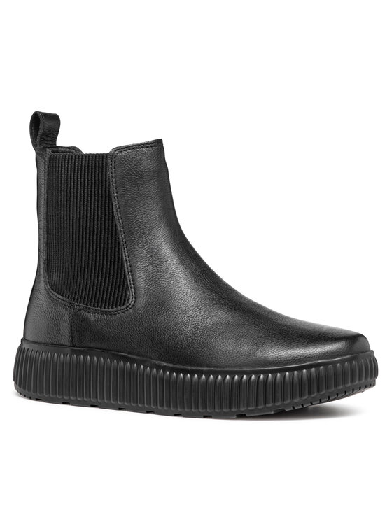 Geox Kotníková obuv s elastickým prvkem Geox D Graisy D46XFB 00046 C9999 Černá