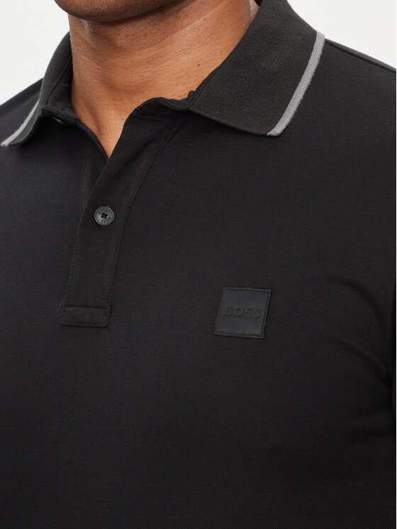 BOSS Boss Поло Passertip 50507699 Чорний Slim Fit