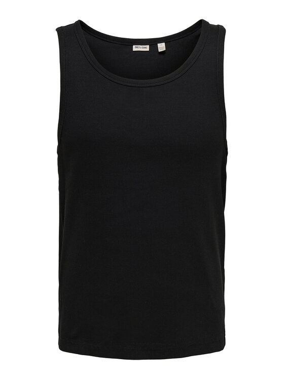 Only & Sons Only & Sons Майка Tanner 22030217 Чорний Regular Fit