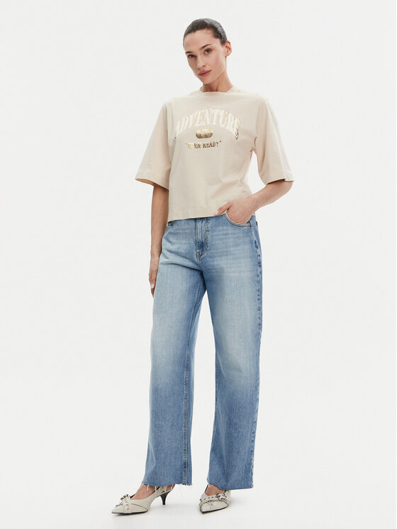 PINKO PINKO Marškinėliai Niamey 104604 A2CS Smėlio Regular Fit