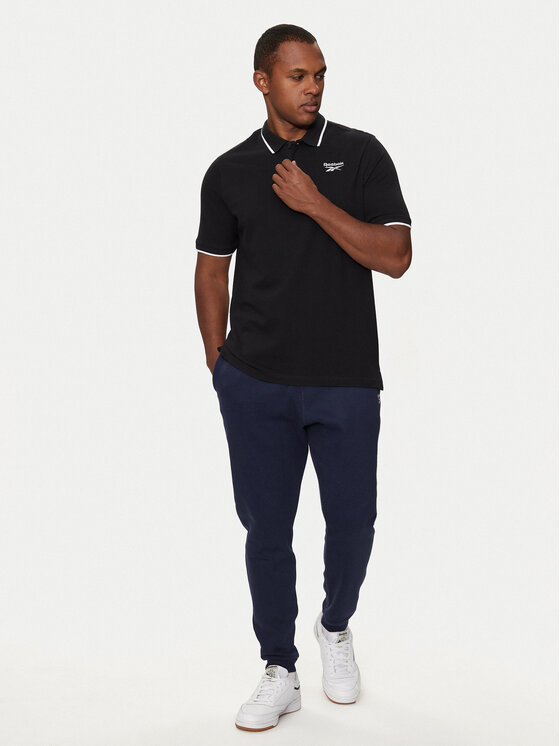 Reebok Reebok Polo Identity Small Logo Polo 100073035 Crna Regular Fit