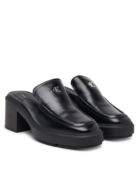 Calvin Klein Чехли Calvin Klein Block Heel Mule Lth Hdw HW0HW03175 Черен