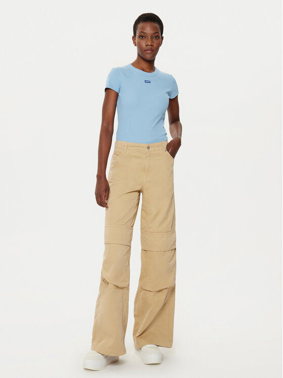 HUGO HUGO Футболка Easy 50523924 Світло-синій Slim Fit