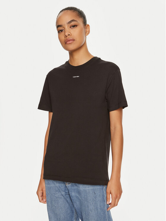 Calvin Klein Calvin Klein Majica Nano Logo K20K207519 Črna Regular Fit