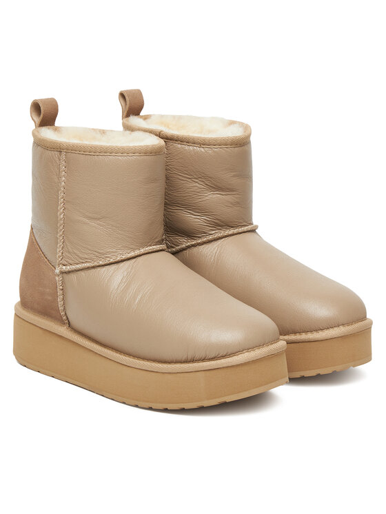 EMU Australia Škornji za sneg EMU Australia Stinger Mini Flatform Leather W13189 Bež