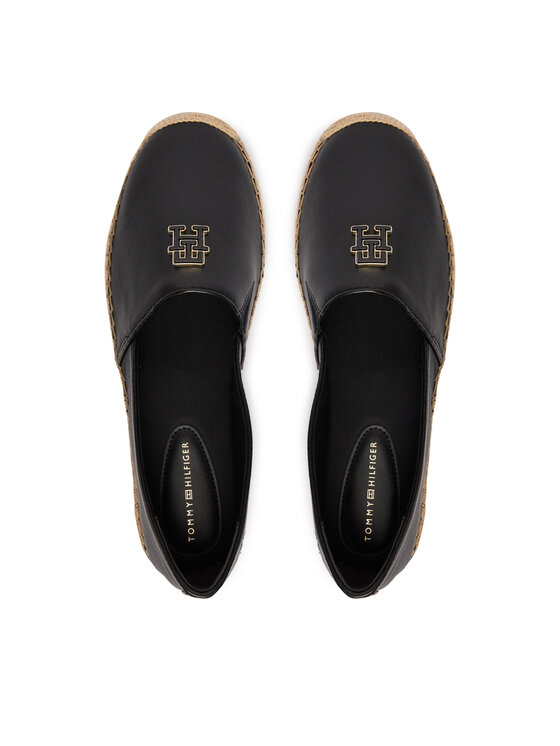 Tommy Hilfiger Espadrilės Tommy Hilfiger Th Logo Leather Espadrille FW0FW09246 Juoda