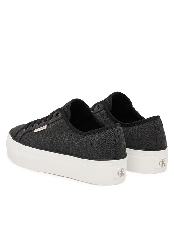 Calvin Klein Laisvalaikio batai Calvin Klein Vulc Flatf Laceup Jaq Aop HW0HW03265 Juoda