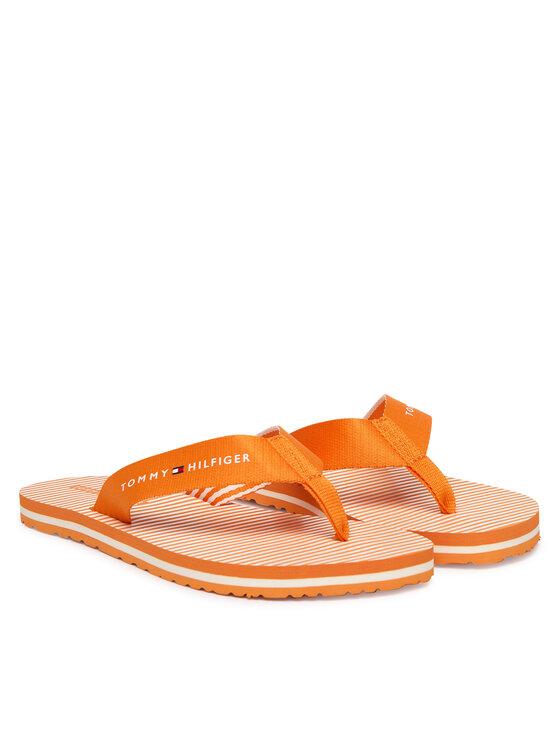 Tommy Hilfiger Chancletas Tommy Hilfiger Th Ithaca Stripe Summer Sandal FW0FW09192 Naranja