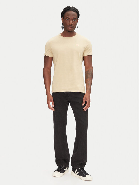 Tommy Jeans Tommy Jeans Majica DM0DM04411 Bež Slim Fit