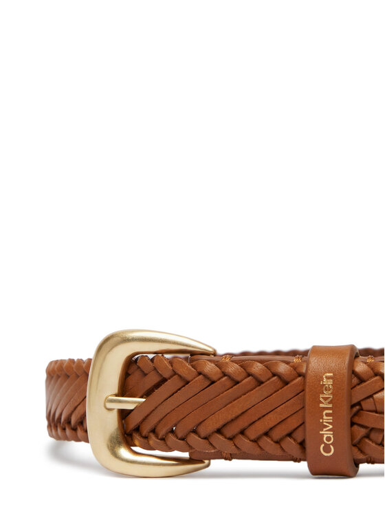 Calvin Klein Pasek Damski Calvin Klein Braided Logo Buckle 25Mm LV04F7087G Brązowy