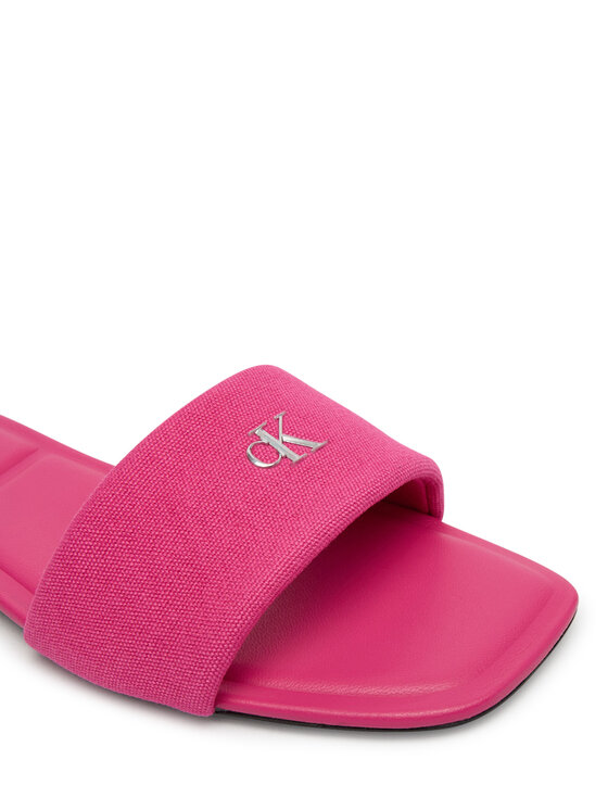 Calvin Klein Παντόφλες Calvin Klein Square Flat Sndl Canvas Hw HW0HW03129 Ροζ