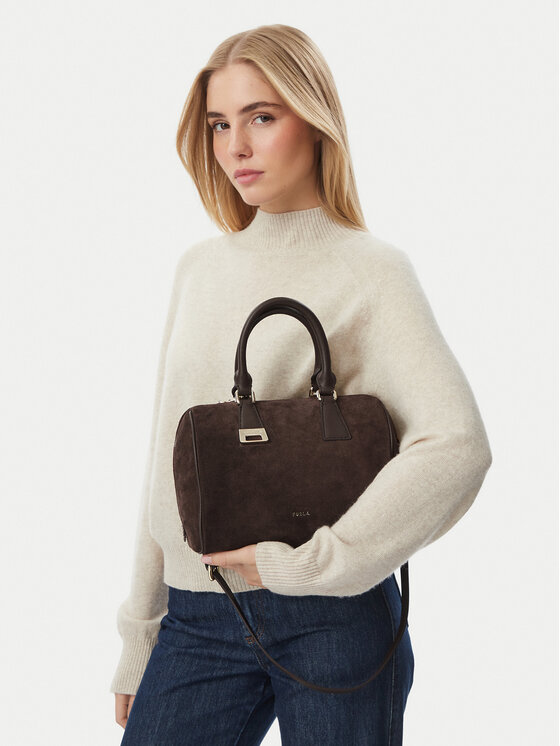 Furla Torebka Furla Olivia M Boston Bag WB02148 BX4018 3244S Brązowy ciemny