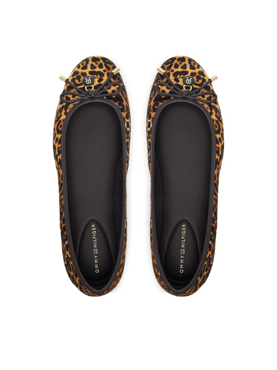 Tommy Hilfiger Μπαλαρίνες Tommy Hilfiger Th Charm Cheetah Ballerina FW0FW09682 Καφέ