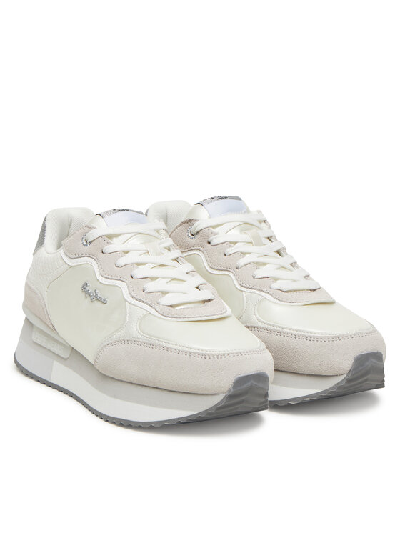 Pepe Jeans Sneakersy Pepe Jeans Rusper Shine PLS60033 Biela
