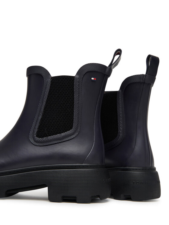 Tommy Hilfiger Gumijas zābaki Tommy Hilfiger Rubber Flag Cleated FW0FW08637 Tumši zils