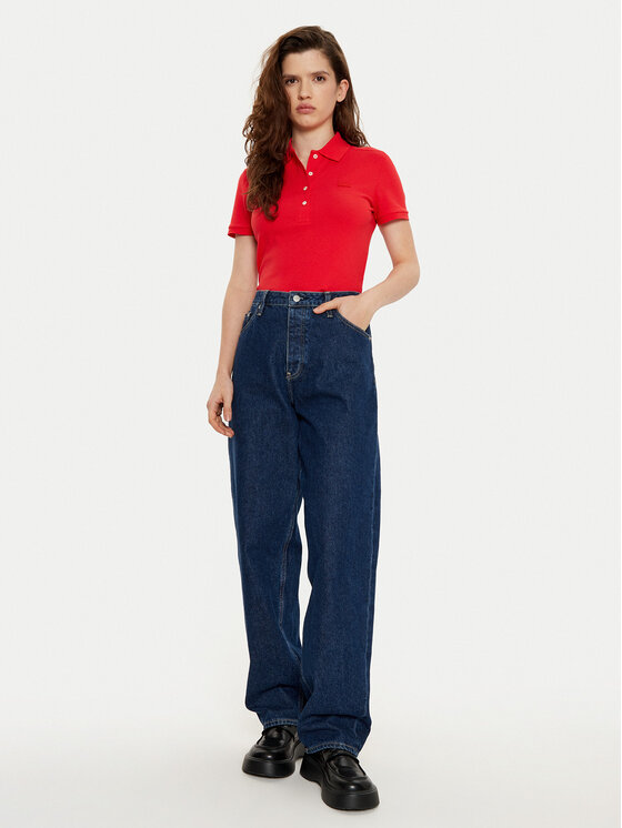 Lacoste Lacoste Polo marškinėliai PF5462 Raudona Slim Fit