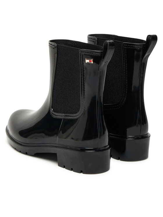 Tommy Hilfiger Cizme de cauciuc Tommy Hilfiger Flag Hardware FW0FW08966 Negru