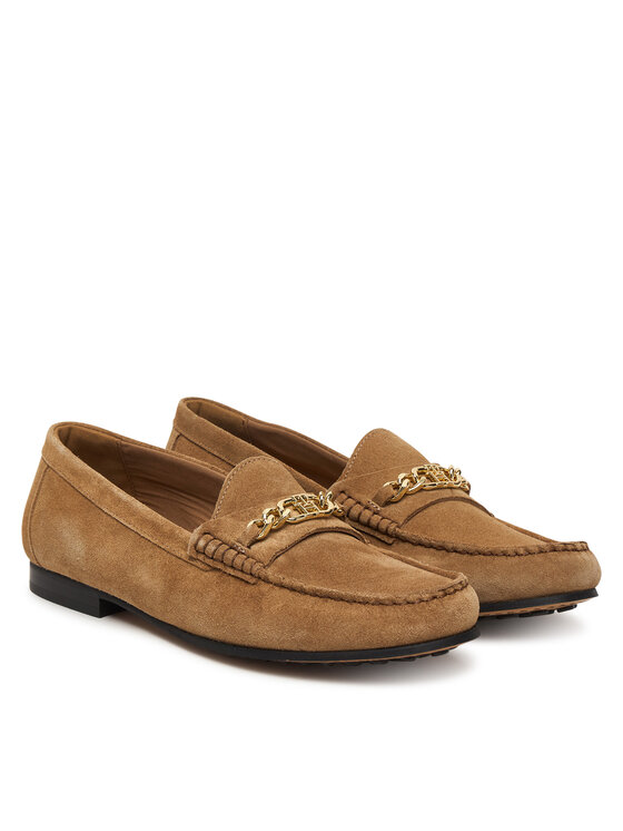 Tommy Hilfiger Mokasíny Tommy Hilfiger Th Chain Suede Loafer FW0FW09327 Hnědá