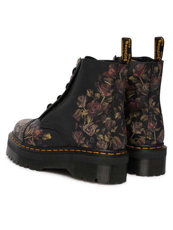 Dr. Martens Bakancs Dr. Martens Sinclair Decayed Roses Tumbled Nappa  DM32050001 Fekete