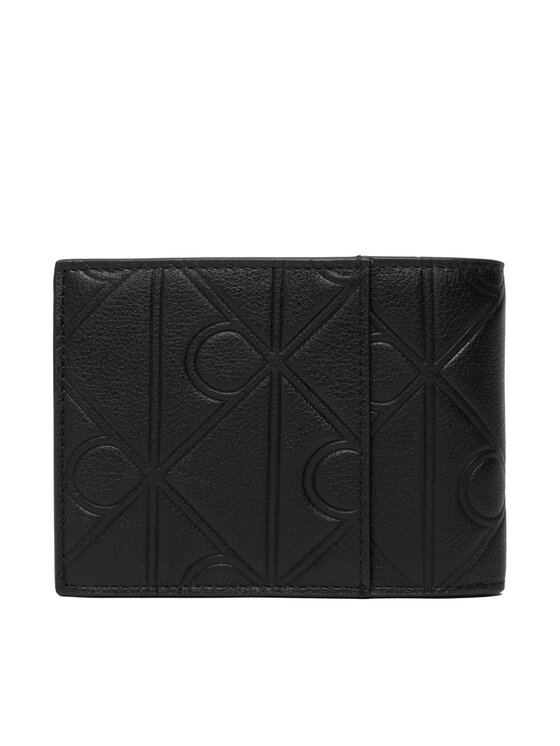Calvin Klein Denarnica Calvin Klein Xl Emblem Aop Emboss Trifold LV04D1235G Črna