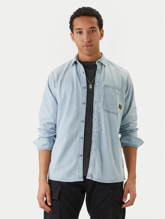 G-STAR G-Star Raw camicia di jeans D27083-D252 Celeste Regular Fit