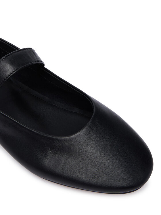 Tommy Hilfiger Balerini Tommy Hilfiger Buckle Leather Ballerina FW0FW09684 Negru