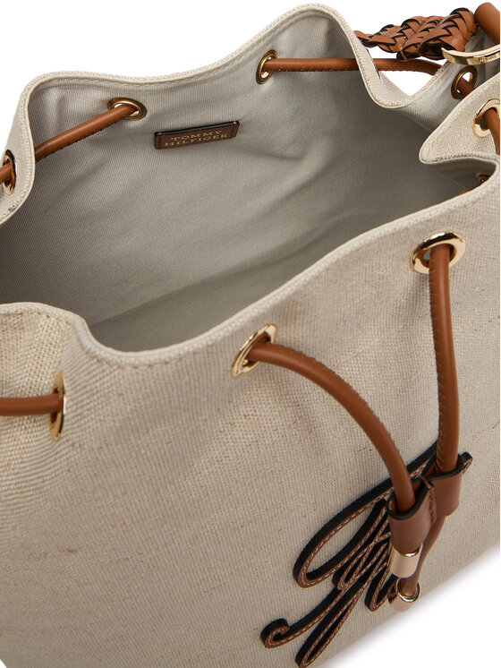 Tommy Hilfiger Geantă Tommy Hilfiger Th Elev Summer Bucket Canvas AW0AW18631 Bej