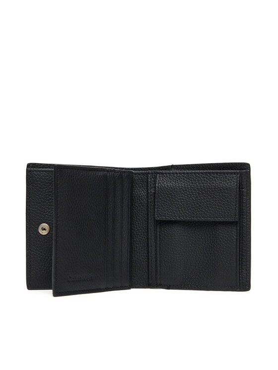 Calvin Klein Портфейл Calvin Klein Foil Emboss Slim Trifold W Card LV04D1063G Черен