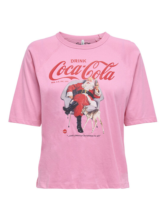 ONLY ONLY Camiseta Coca Cola 15355794 Rosa Regular Fit