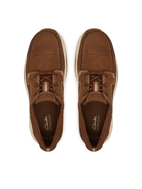 Clarks Туфлі Clarks Sailview Lace 26176971 Коричневий