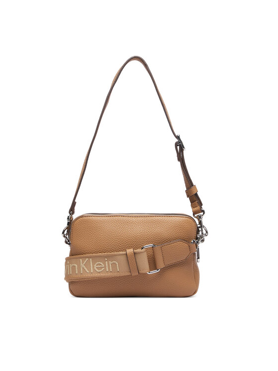 Calvin Klein Ročna torba Calvin Klein Webbing 2X Strap Camera Bag LV04F3656G Bež