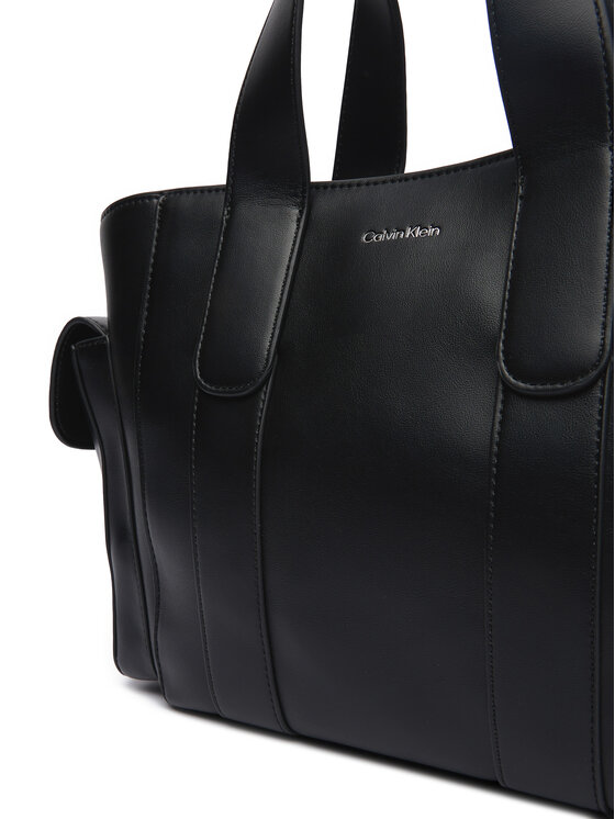 Calvin Klein Geantă Calvin Klein Webbing Strap Small Tote LV04F3290G Negru