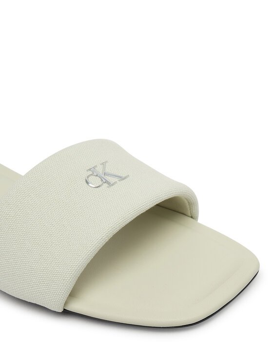 Calvin Klein Iešļūcenes Calvin Klein Square Flat Sndl Canvas Hw HW0HW03129 Balts
