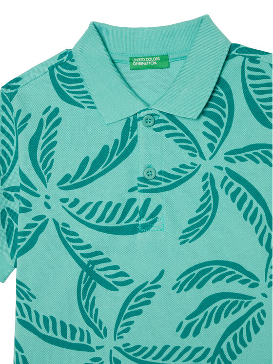 United Colors Of Benetton United Colors Of Benetton Polo marškinėliai 36Y4G300Y Žalia Regular Fit