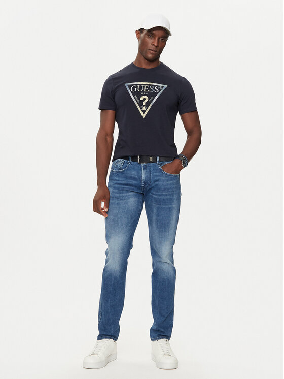 Guess Guess T-shirt M4BI35 J1314 Tamnoplava Regular Fit