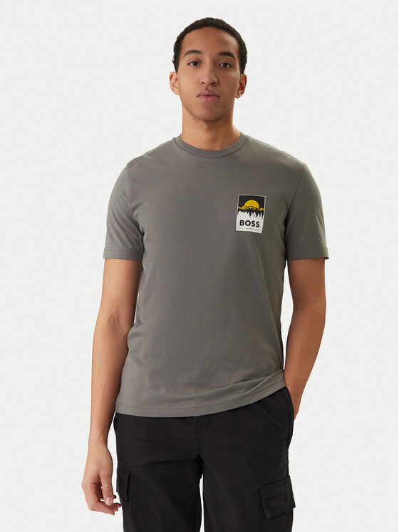 BOSS BOSS Camiseta Plain 50556023 Gris Regular Fit