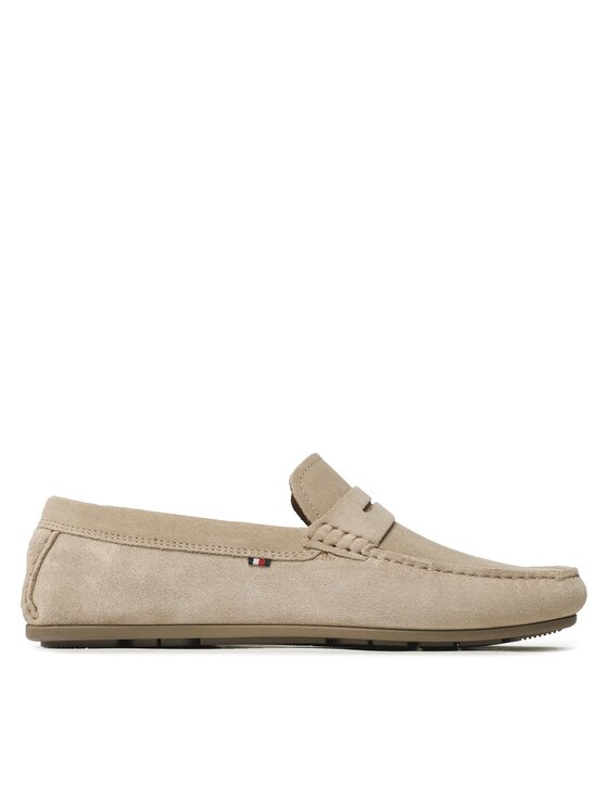 Tommy Hilfiger Mokasyny Tommy Hilfiger Casual Hilfiger Suede Driver FM0FM04271 Beżowy