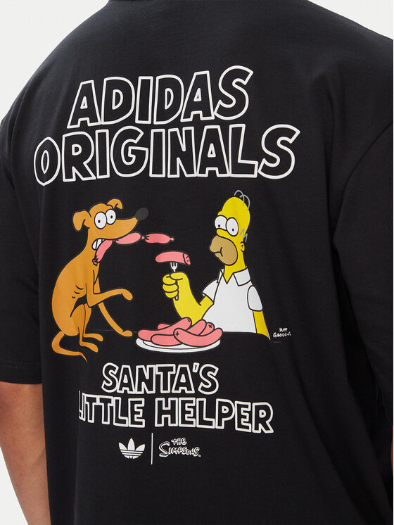adidas adidas Camiseta Little Santas Helper Graphic LG5061 Negro Regular Fit