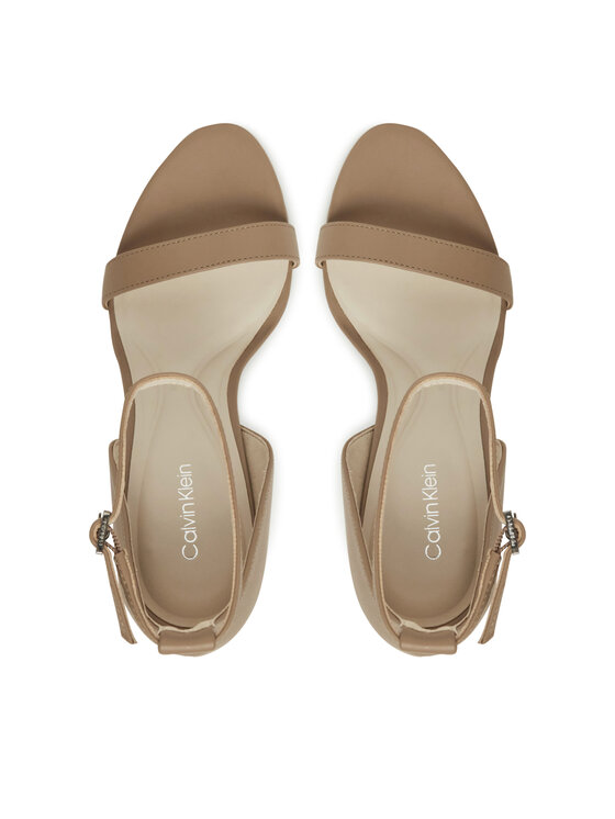 Calvin Klein Sandali Calvin Klein Heel Sandal 90 - Lth HW0HW02337 Beige