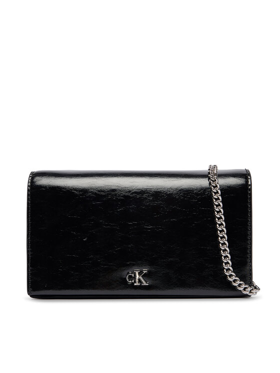 Calvin Klein Soma Calvin Klein Ck Metallic Wallet On Chain LV04F3320G Melns