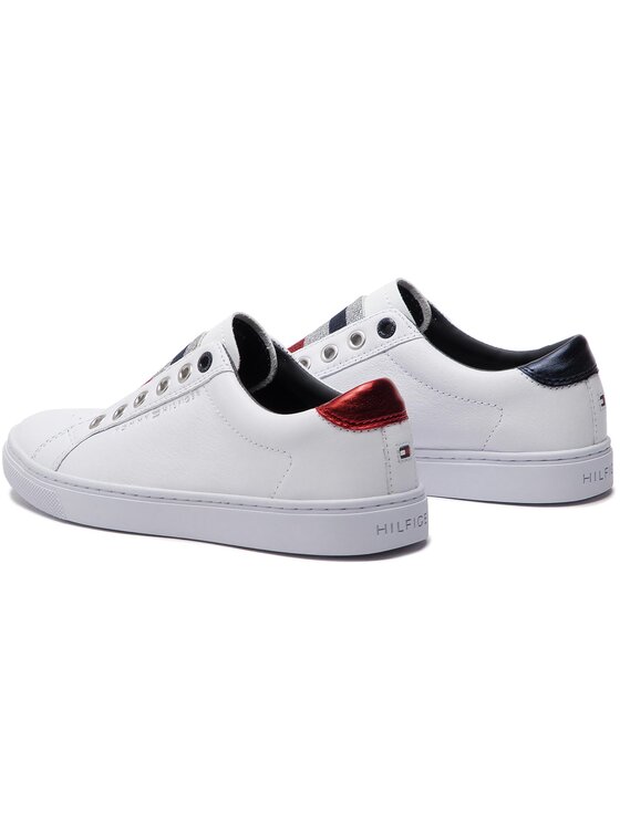 Tommy Hilfiger Snīkeri Tommy Hilfiger Tommy Elastic Essential Sneaker FW0FW03707 Balts