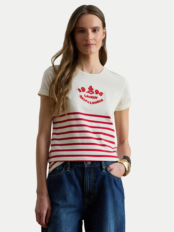 LAUREN RALPH LAUREN LAUREN RALPH LAUREN Camiseta 200B21056002 Écru Relaxed Fit