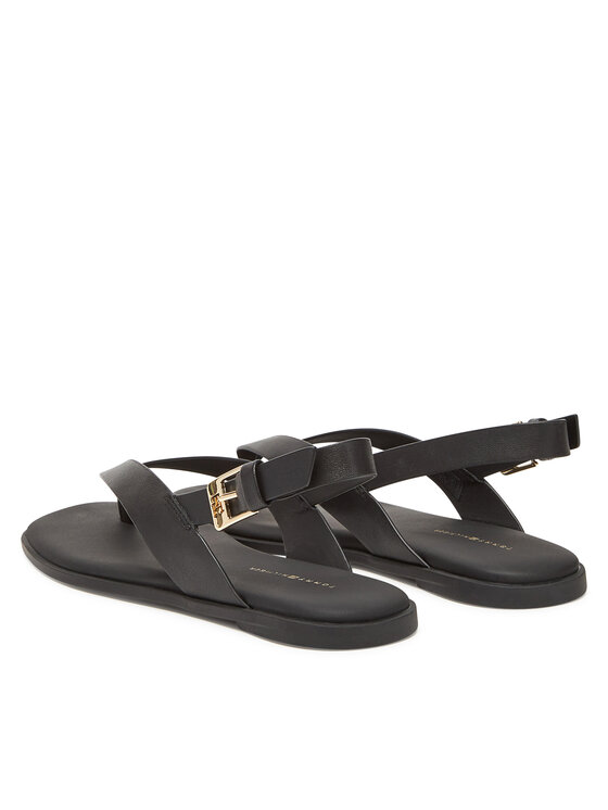 Tommy Hilfiger Sandali Tommy Hilfiger Color Block Thong Flat Sandal FW0FW08883 Črna